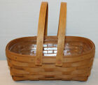 2009 LONGABERGER SMALL OVAL MUFFIN  BASKET,  PROTECTOR, TAGS, WARM BROWN
