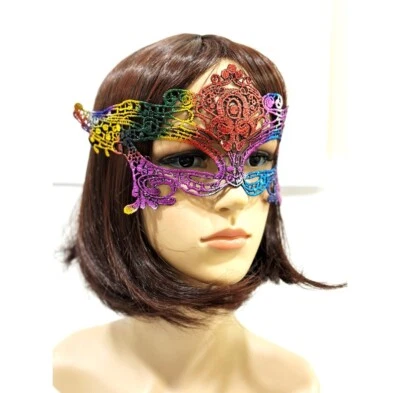 Arco Iris Encaje Mascarada Máscara Floral Ee Máscara Orgullo Elegante Vestido Disfraz Elegante Foto 1 de 3
