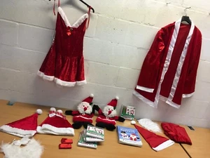 CHRISTMAS SANTA FANCY DRESS COSTUME CARDS DECORATIONS CREATIVE NEW LOT  - Afbeelding 1 van 18