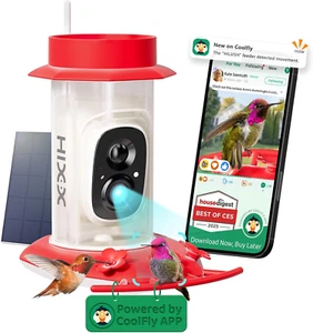 Smart Hummingbird Feeder with Camera, Solar Powered, 17.5 Oz - Picture 1 of 12