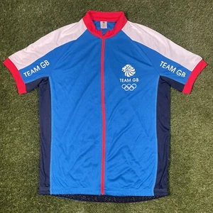 Team GB Cycling Jersey Shirt Blue Top Shirt Great Britain Olympics UK Mens Large - Picture 1 of 9