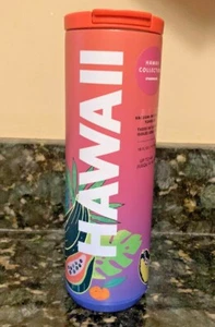 NEW Starbucks Limited Ed HAWAII Fruits & Palms Stainless Steel Tumbler 16oz - Picture 1 of 5