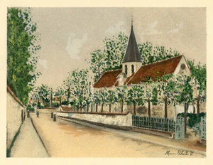 Maurice Utrillo pochoir "L'Eglise d'Eaubonne" - Picture 1 of 1