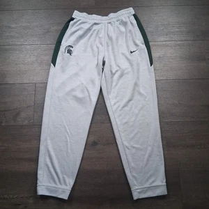 Nike MSU Michigan State Spartans Sweatpants Men’s Size Large Gray Green - Picture 1 of 10