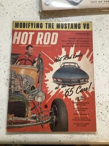 OCTOBER 1964 HOT ROD MAGAZINE CHEVY CORVAIR, 1929 FORD, MUSTANG V8, FREMONT DRAG - Picture 1 of 5