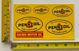 Pennzoil Racing Motor Oil Safe Lubrication Vintage Stickerbogen 70er Original - Bild 1 von 2