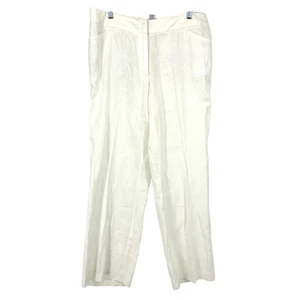Chicos Damenhose 100 % Leinen gerades Bein Größe 2 US 12 cremefarben  - Bild 1 von 6