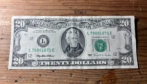 1995 $20 Bill Federal Reserve Note San Francisco Small Head FINAL YEAR - Picture 1 of 2