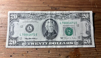 1995 $20 Bill Federal Reserve Note San Francisco Small Head FINAL YEAR - Image 1 of 2