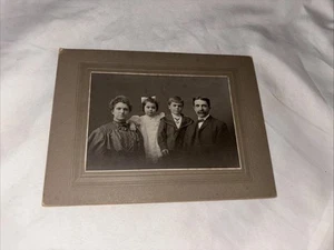 Vtg Family Photo Victorian Era 6” X 8” Matted Card, Raymond 6yrs, Gracie, 3 Yrs - Picture 1 of 5