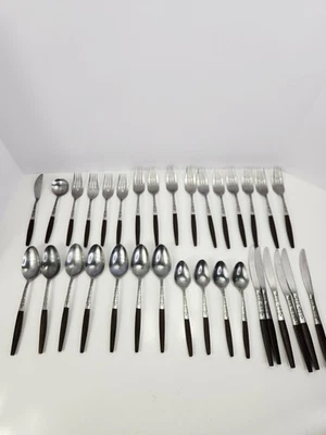 Vintage Interpur INR2 Stainless St. Flatware 32 pieces, MCM, Japan - Image 1 of 4