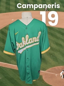 Bert Campaneris #19 Oakland Athletics Jersey Green Nike Mens XL  - Picture 1 of 9