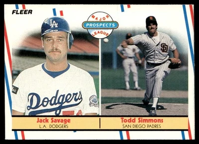 1988 Fleer Jack Savage/Todd Simmons Rookie Los Angeles Dodgers/San Diego Padres - Image 1 of 2