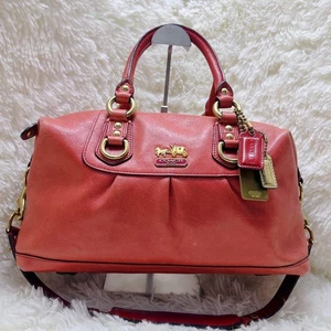 [Quasi Come Nuova] Borsa a Mano Coach 12937 Rossa Tracolla Pelle Usata dal Giappone - Foto 1 di 16