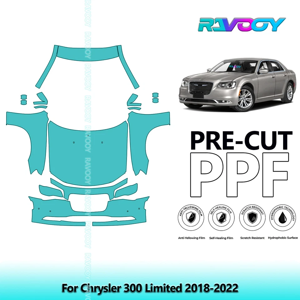 Película de protección de pintura precortada PPF para Chrysler 300 Limited 2018-2022 Foto 1 de 4