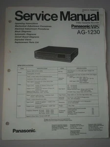 Panasonic Service Manual VCR AG-1230 - Picture 1 of 2