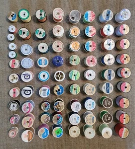 Vtg Lot Of 74 Used Spools Sewing Thread Lily Talon Excell Woolworth Clark Coats - Picture 1 of 3