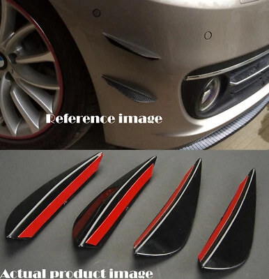 (Four) 6" Black Bumper Canard Splitter Fin Wing Spoiler Diffuser Set for Dodge - Image 1 of 2