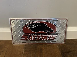 SIU Carbondale Southern Illinois Salukis Diamond Plate Metal License Plate - New - Picture 1 of 3