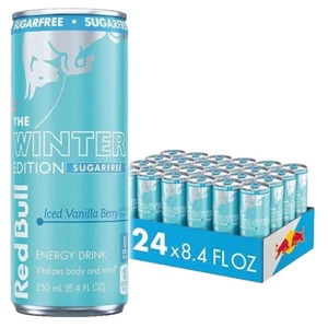 Red Bull Winter Edition Sugar Free Iced Vanilla Berry 12 Fl Oz Cans (24 Pack) - Picture 1 of 3