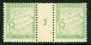 France 1894 Due 15¢ Light Green Millesime Sc# J31 Mint H543 - Picture 1 of 6