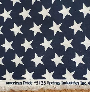 Springs Industries American Pride #5133 estampado de estrellas azul oscuro blanco por comprar - Imagen 1 de 4