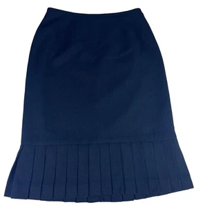 Kasper Classics Pleated Hem Pencil Skirt Women's 4 Black White Lined Back Zipper - Picture 1 of 5
