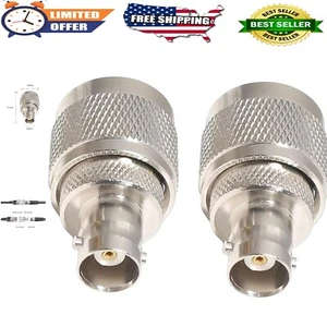 2pcs BNC Female to UHF Male PL-259 Coax Adapter - 50 Ohm, RF Antenna Connector - Picture 1 of 6