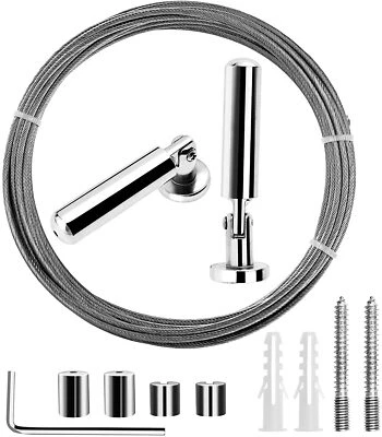 Vorhang Seilspanngarnitur Drahtseil Wand Decke Befestigungssystem Gardinen NEU - Bild 1 von 4