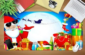 3D Weihnachtsmann H922 Christmas Rutschfest Schreibtisch Matte Tastatur Pad Amy - Picture 1 of 8