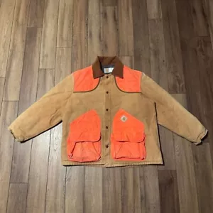 Vintage Tan and orange Carhartt CB250 blanket lined hunting jacket 2XL - Picture 1 of 8