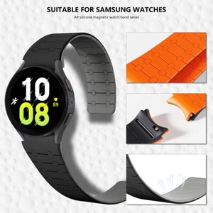 No Gap Magnetic Band Silicone Strap For Samsung Galaxy Watch6 Classic 47mm 6 5 4 - Picture 1 of 14