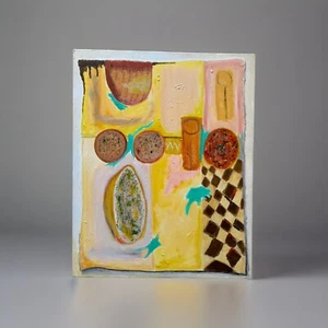 ABSTRACT PAINTING TEXTURE Bay Area EXPRESSIONISM Dr Gross JEWISH ARTIST LISTED - Picture 1 of 9