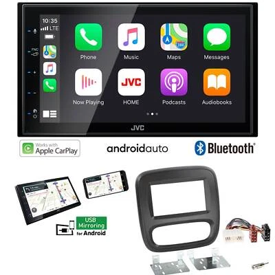 JVC Autoradio Apple CarPlay Android Auto für Renault Trafic III ab 2014 schwarz - Bild 1 von 4