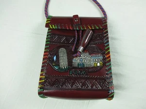 PISA Crossbody Small Bag Brown Vegan Leather Handbag Purse Made in Italy Travel - Picture 1 of 13