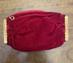 Vintage Antique 1940’s Red Velvet Wristlet Handbag Evening Purse Waldes - Picture 1 of 7