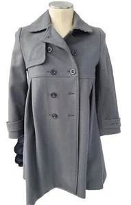 Burberry Double Breasted Girls Grey Wool Cashmere Blend Coat 12Y Fits Women's XS - Picture 1 of 11