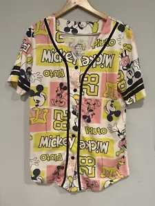 Maglia Disney Topolino e Pluto Baseball Bianca e Rosa Tg XL Donna - Foto 1 di 3
