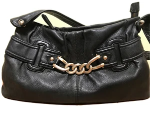 Via Spiga Black Soft Leather Large Hobo Handbag Shoulderbag  - Picture 1 of 13