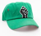 Hand Painted Dad Hat Black Power (Color: Green) Adjustable, Metal Buckle
