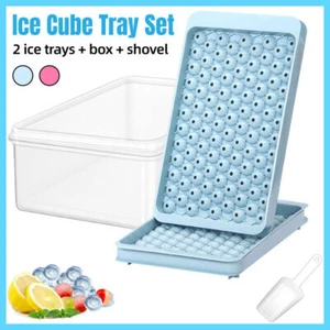 Ice Cube Tray with Lid Small Round Compartment Box Plastic Mould for Freezer Use - Picture 1 of 17