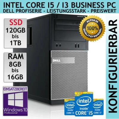 Dell Optiplex 390 PC Intel Core i7 i5 i3 + SSD 8 16GB Ram ANPASSBAR VARIATION - Bild 1 von 3