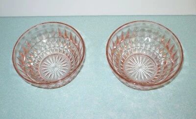 2 JEANNETTE WINDSOR DEPRESSION GLASS 5-3/8" CEREAL BOWLS - Image 1 of 4