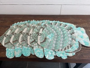5er Set - PIER ONE Imports schimmernde Fisch Perlen Tischset-atemberaubend Meer - Bild 1 von 8