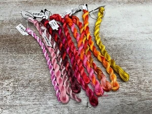 Tuscan Rose hand dyed Perle cotton thread SIZE 8 - 10 skeins 20 yards each Lot C - Picture 1 of 2