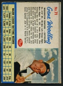 Post Cereal Baseball Card 1962 #71 Gene Woodling - Picture 1 of 3