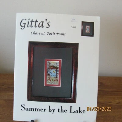 Gitta's Charted Petit Point G-107 Summer by the Lake Cross Stitch Design New - Image 1 of 2