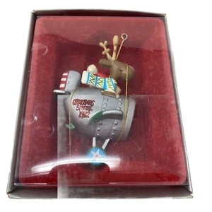 Vintage Enesco 1982 Fliegender Weihnachtsmann Weihnachtsschmuck - Bild 1 von 6