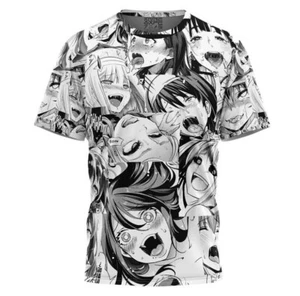 Hentai Ahegao Anime Manga Freizeit T-Shirt shirt Sports Kurzarm Polyester Unisex - Picture 1 of 2