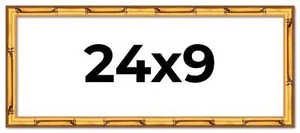 24x9 Frame Gold Bamboo Solid Wood Picture Frame | 1 Inch Moulding Width | Interi - Picture 1 of 10